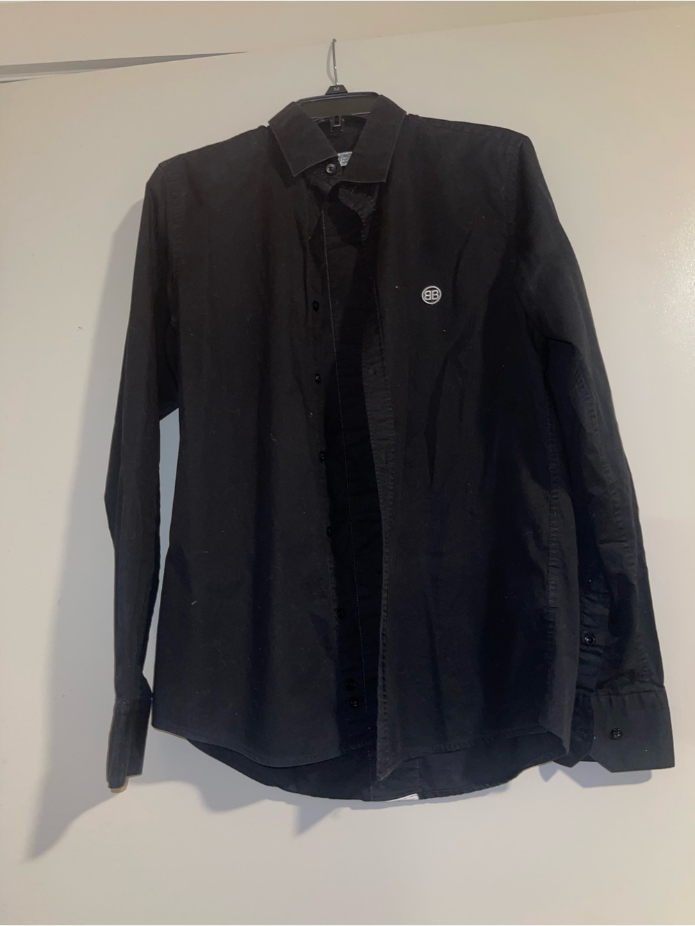 Balenciaga Black Lightweight Shirt Jacket with Logo